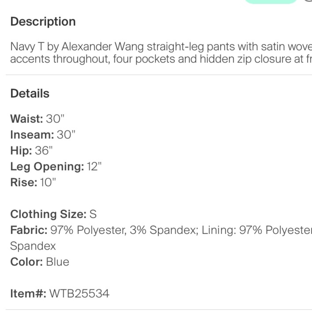 Alexander Wang Patterned Super Light Dark Navy Pa… - image 5